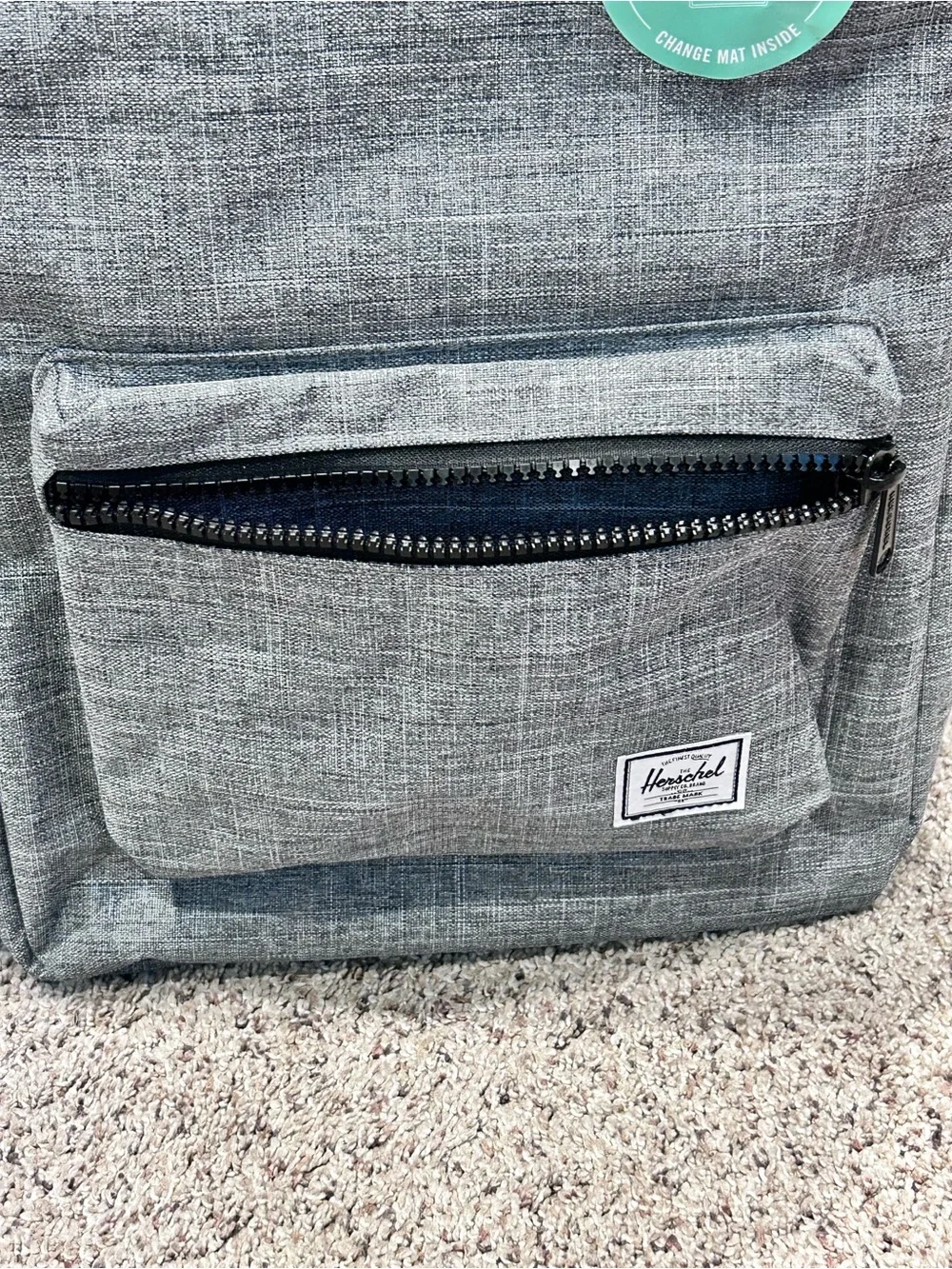 Herschel Supply Co. Settlement Sprout Raven Crosshatch Backpack Changing Mat NEW